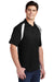 Sport-Tek T476 Mens Dry Zone Moisture Wicking Short Sleeve Polo Shirt Black/White Model 3q