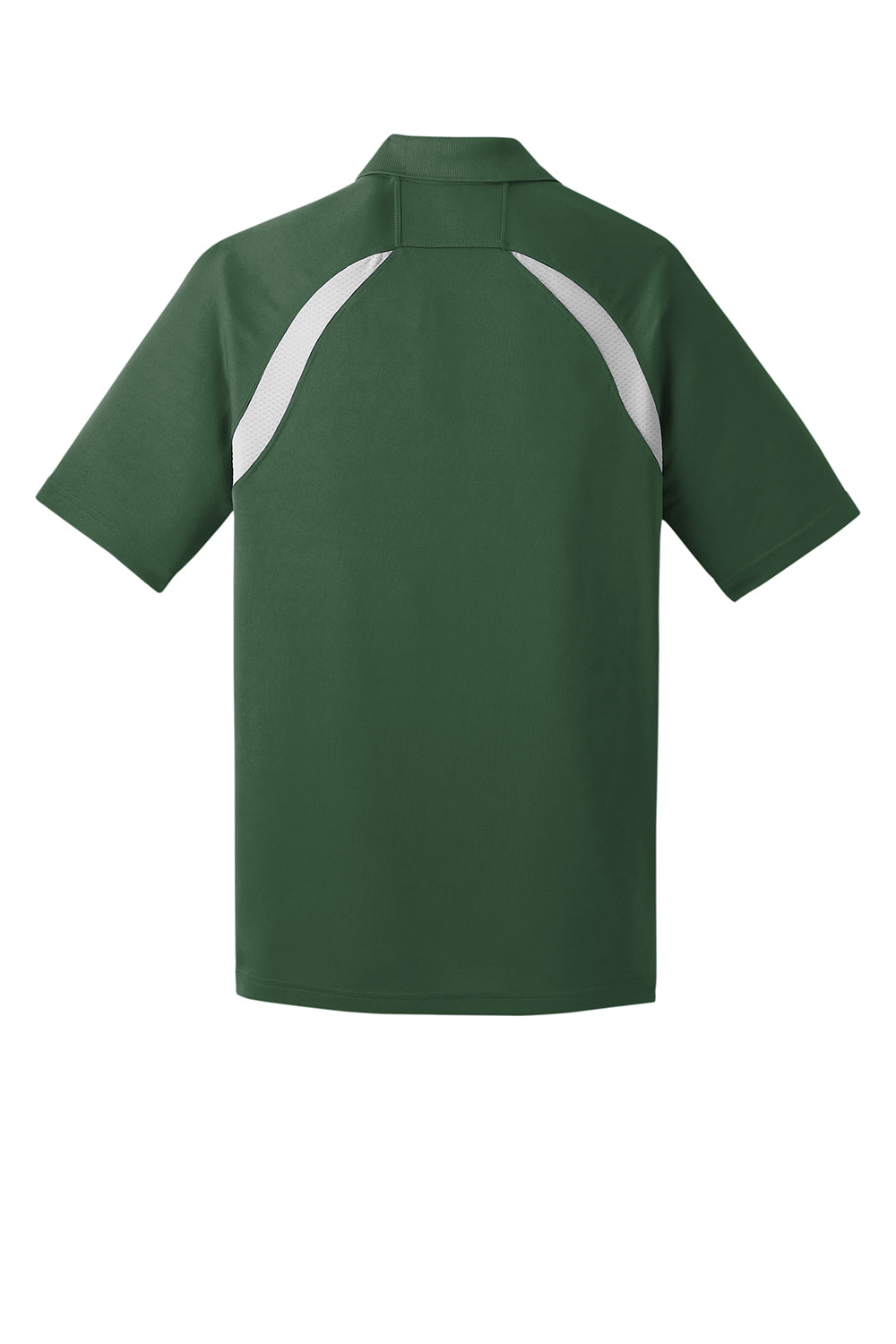 Sport-Tek T476 Mens Dry Zone Moisture Wicking Short Sleeve Polo Shirt Forest Green/White Flat Back