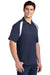 Sport-Tek T476 Mens Dry Zone Moisture Wicking Short Sleeve Polo Shirt True Navy Blue/White Model 3q