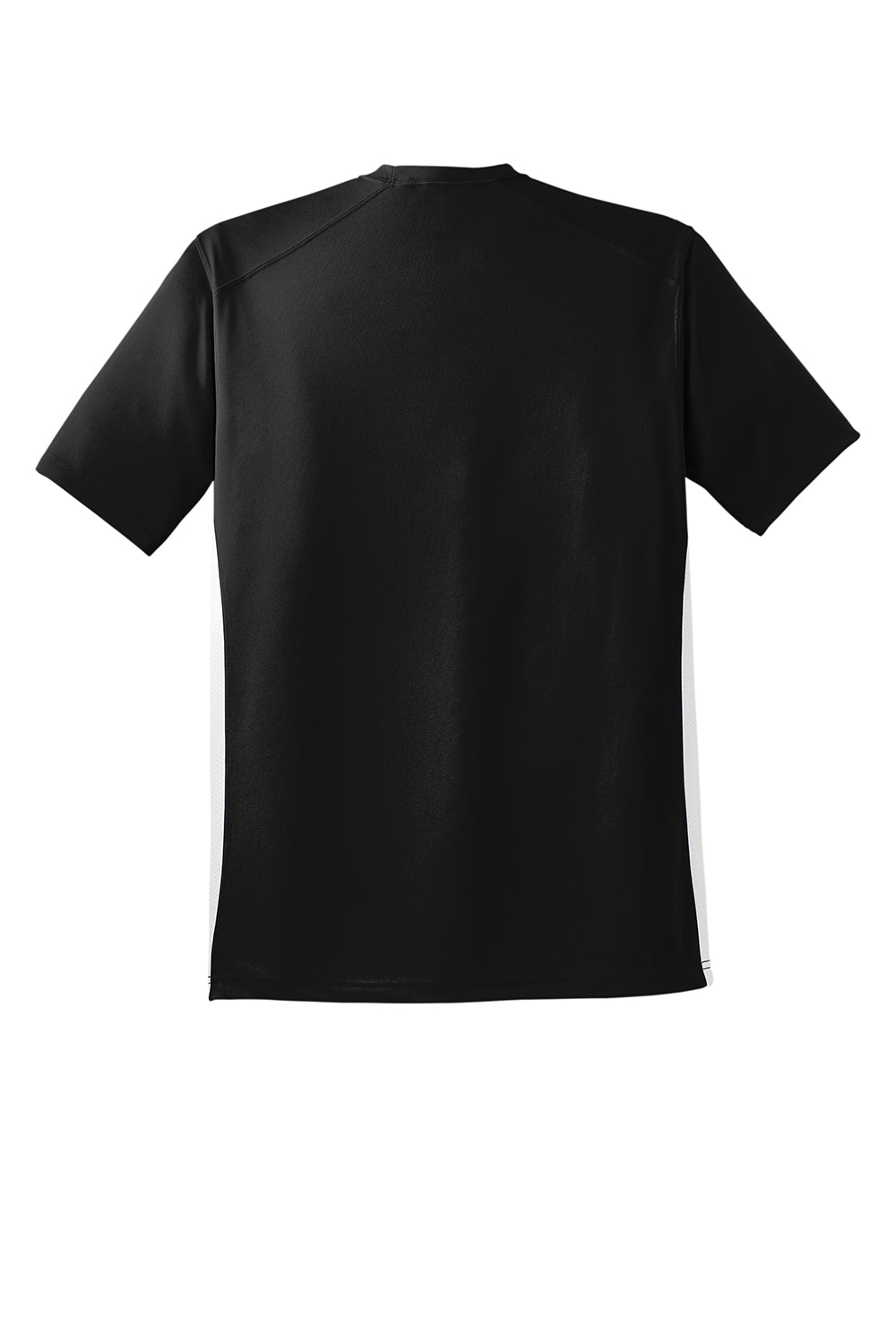 Sport-Tek T478 Mens Dry Zone Moisture Wicking Short Sleeve Crewneck T-Shirt Black/White Flat Back