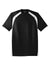 Sport-Tek T478 Mens Dry Zone Moisture Wicking Short Sleeve Crewneck T-Shirt Black/White Flat Front