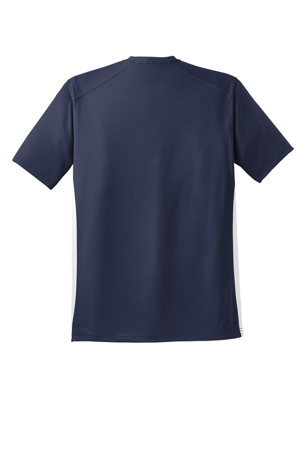 Sport-Tek T478 Mens Dry Zone Moisture Wicking Short Sleeve Crewneck T-Shirt True Navy Blue/White Flat Back