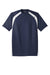 Sport-Tek T478 Mens Dry Zone Moisture Wicking Short Sleeve Crewneck T-Shirt True Navy Blue/White Flat Front