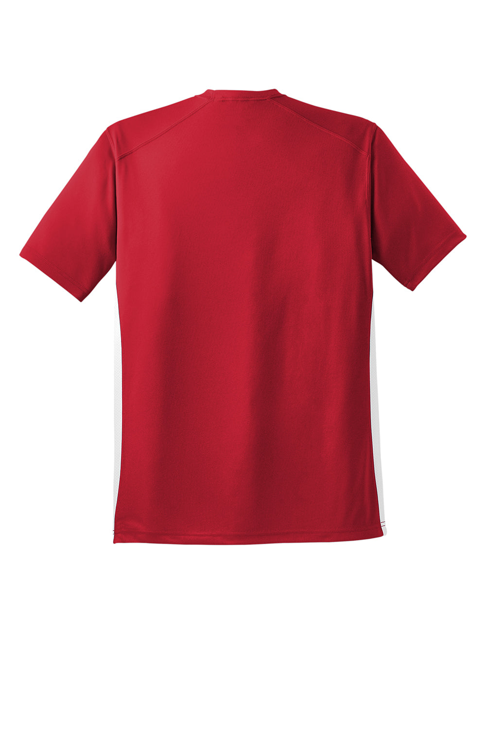 Sport-Tek T478 Mens Dry Zone Moisture Wicking Short Sleeve Crewneck T-Shirt True Red/White Flat Back