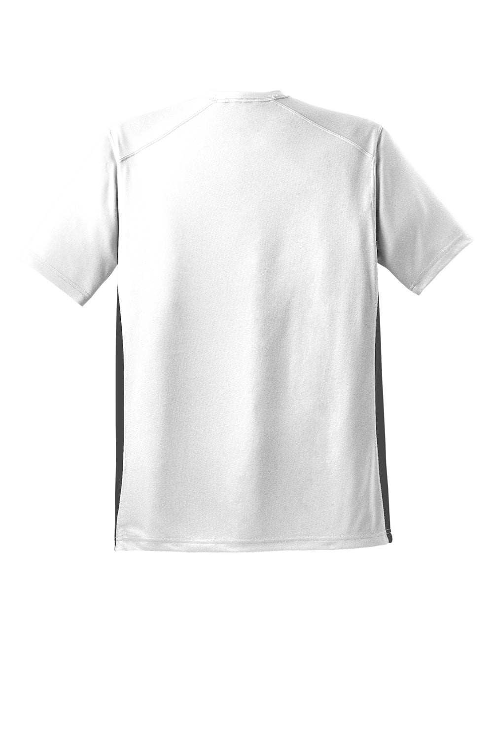 Sport-Tek T478 Mens Dry Zone Moisture Wicking Short Sleeve Crewneck T-Shirt White/Black Flat Back