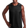 Sport-Tek Mens Moisture Wicking Mesh Reversible Tank Top - Black