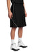 Sport-Tek T565 Mens Moisture Wicking Mesh Reversible Spliced Shorts Black Model Front