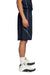 Sport-Tek T565 Mens Moisture Wicking Mesh Reversible Spliced Shorts True Navy Blue Model Side