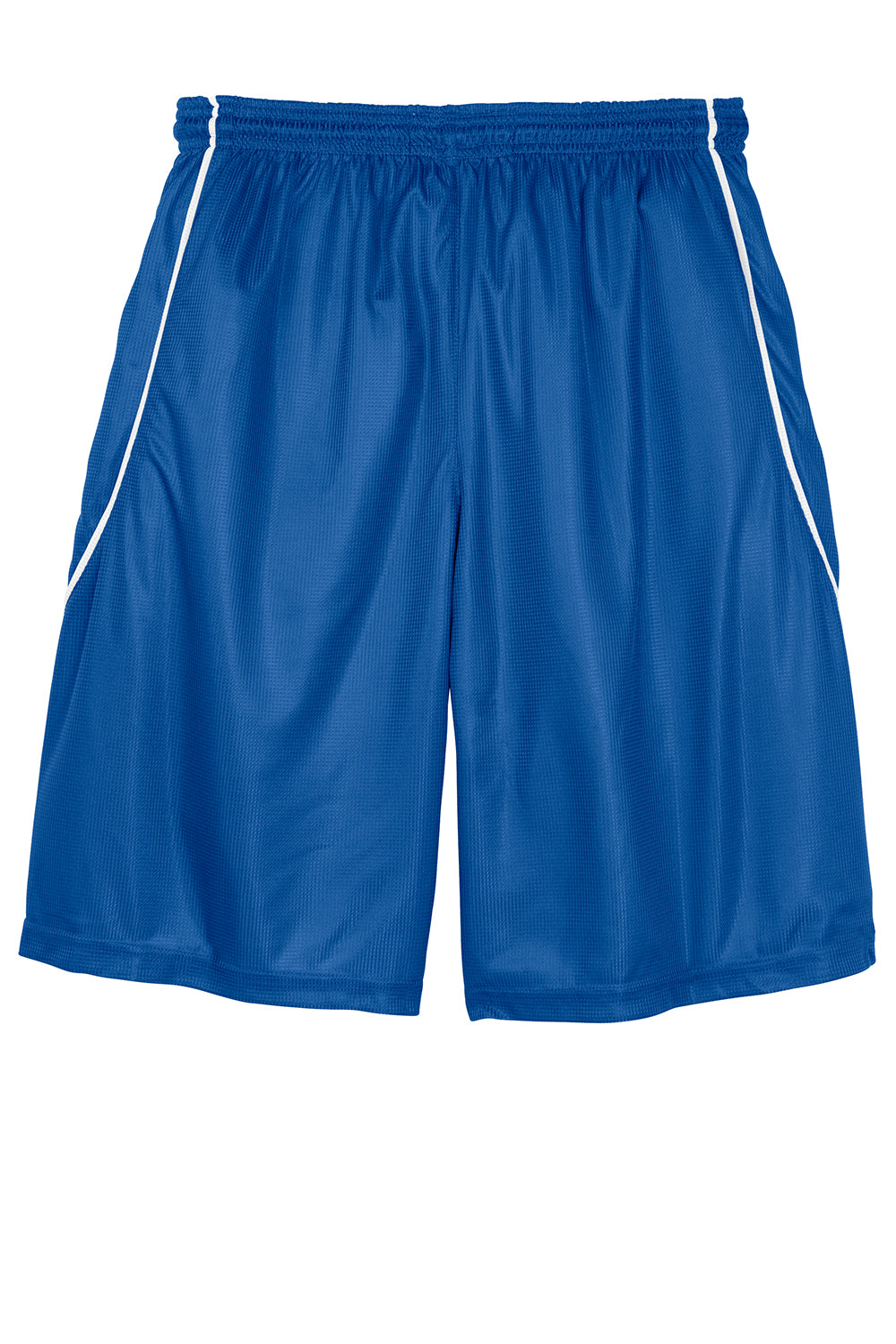 Sport-Tek T565 Mens Moisture Wicking Mesh Reversible Spliced Shorts True Royal Blue Flat Back