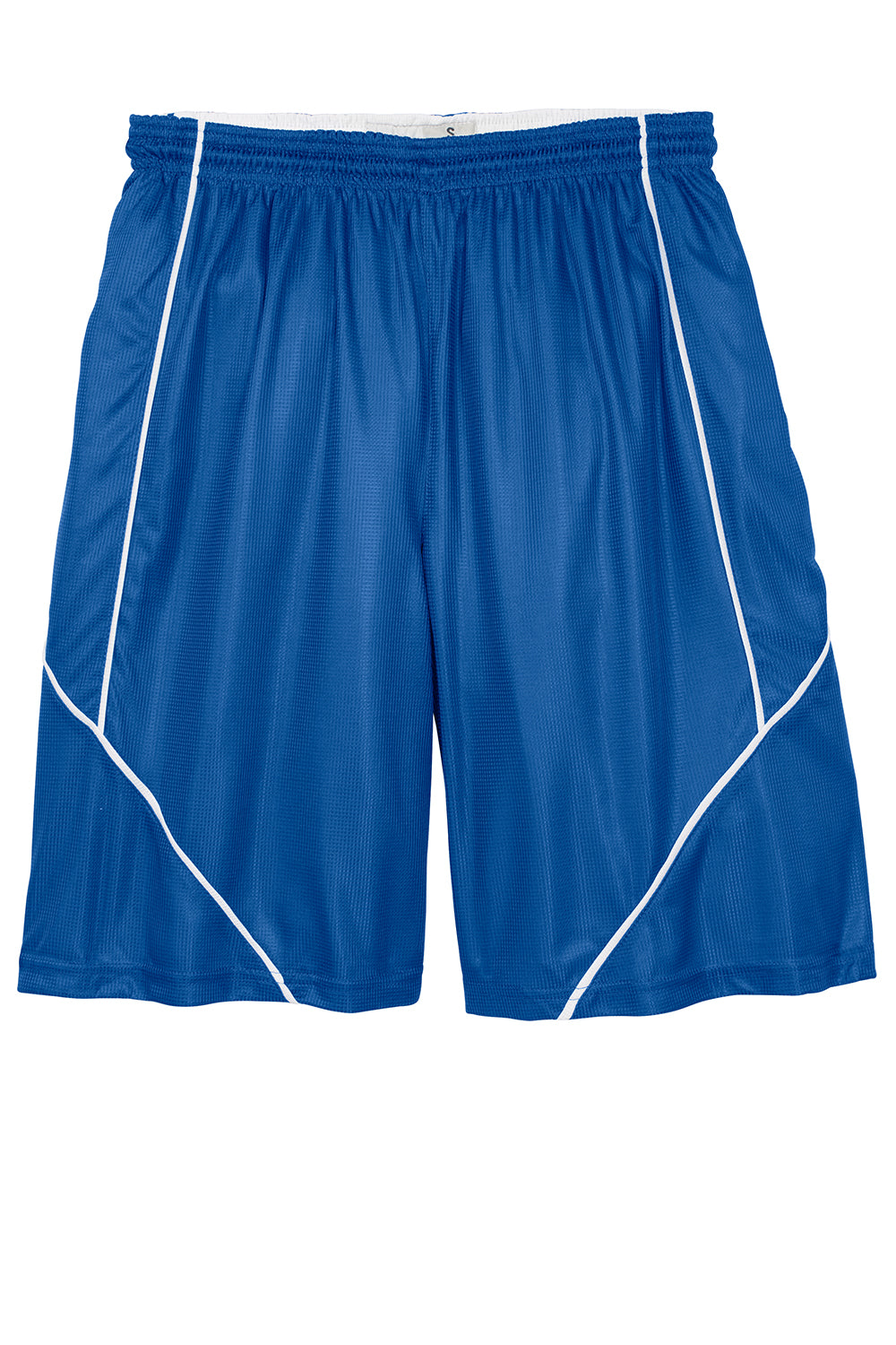 Sport-Tek YT565 Youth Moisture Wicking Mesh Reversible Spliced Shorts True Royal Blue Flat Front