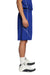 Sport-Tek T565 Mens Moisture Wicking Mesh Reversible Spliced Shorts True Royal Blue Model Side