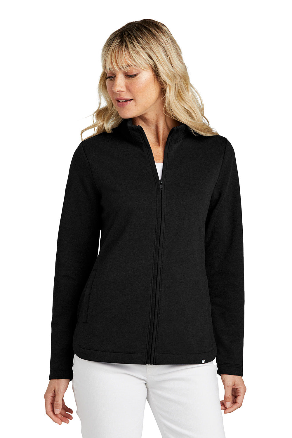 TravisMathew TM1LD001 Womens Coveside Full Zip Jacket Black Model Front