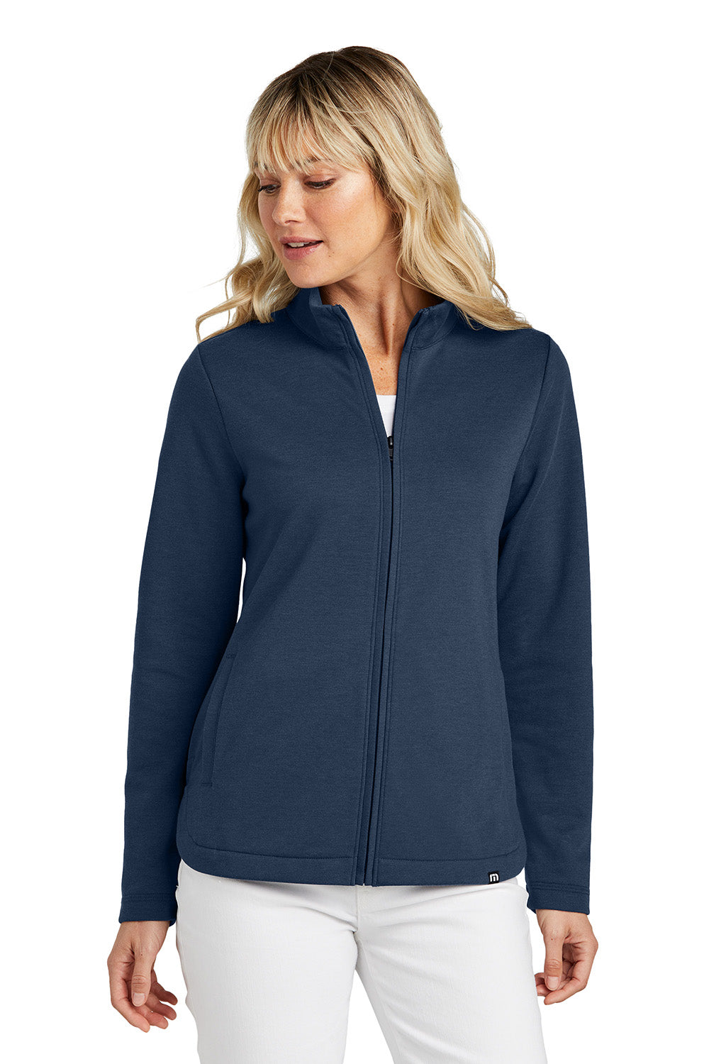 TravisMathew TM1LD001 Womens Coveside Full Zip Jacket Night Blue Model Front