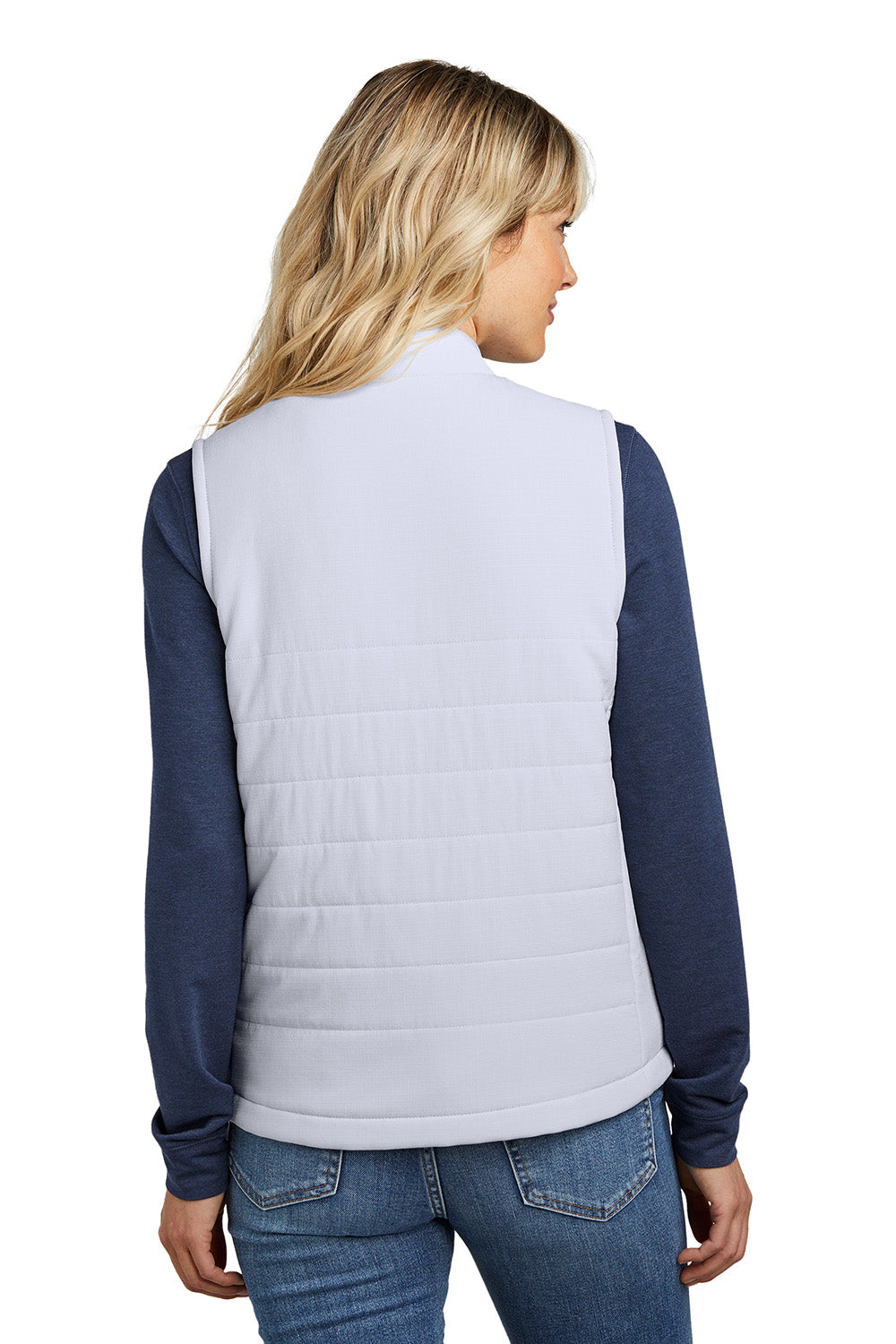 TravisMathew TM1LD002 Womens Cold Bay Full Zip Vest Microchip Grey Model Back