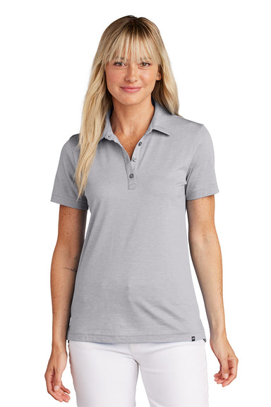 TravisMathew TM1LD005 Womens Sunnyvale Short Sleeve Polo Shirt Heather Light Grey Model Front