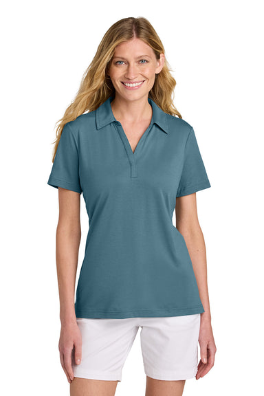 TravisMathew TM1LF071 Womens Glenview Short Sleeve Polo Shirt Stellar Blue Model Front
