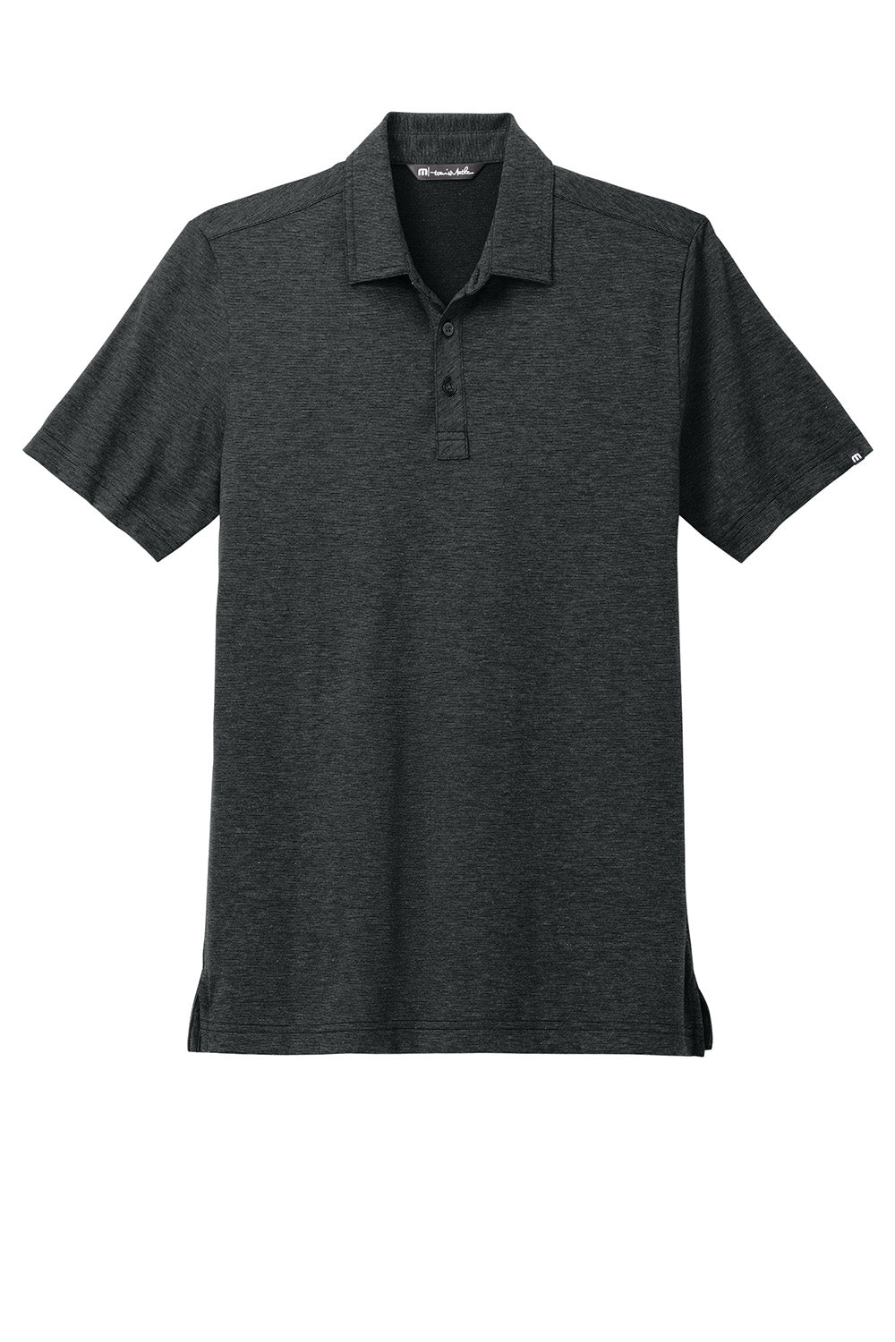 TravisMathew TM1MAA369 Mens Sunnyvale Short Sleeve Polo Shirt Heather Black Flat Front