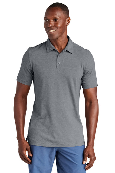 TravisMathew TM1MAA369 Mens Sunnyvale Short Sleeve Polo Shirt Heather Dark Grey Model Front