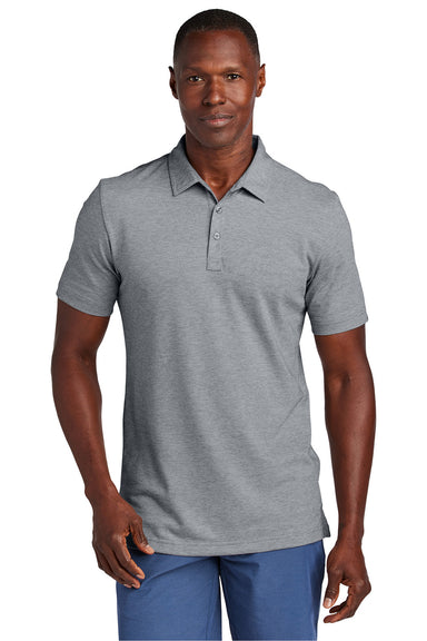 TravisMathew TM1MAA369 Mens Sunnyvale Short Sleeve Polo Shirt Heather Light Grey Model Front