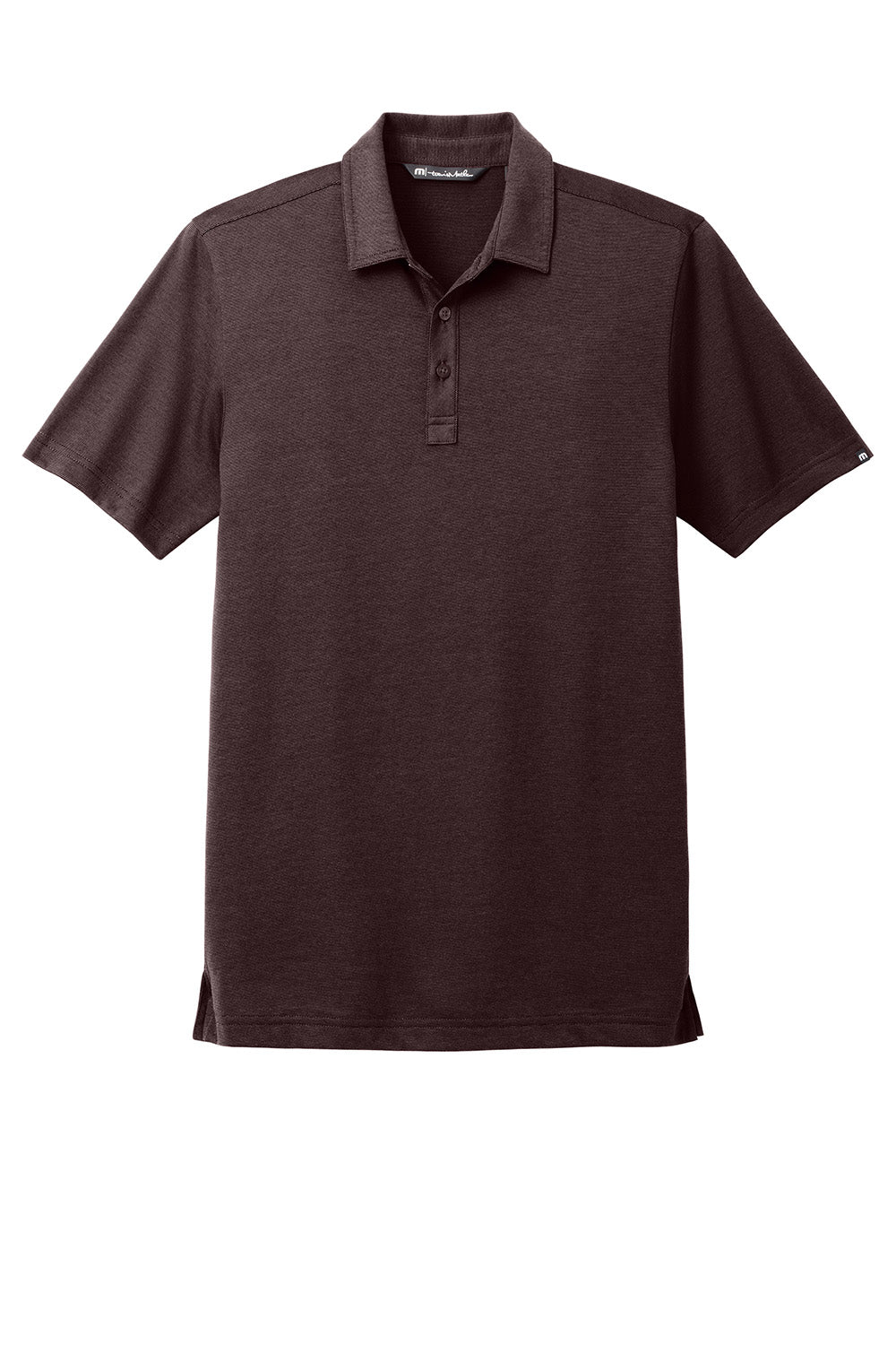 TravisMathew TM1MAA369 Mens Sunnyvale Short Sleeve Polo Shirt Heather Oxblood Flat Front