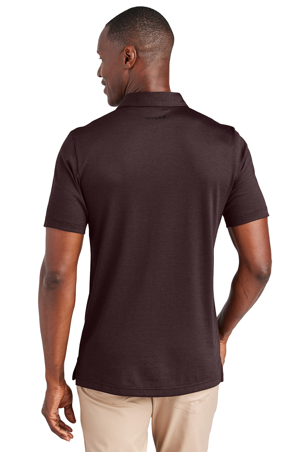 TravisMathew TM1MAA369 Mens Sunnyvale Short Sleeve Polo Shirt Heather Oxblood Model Back