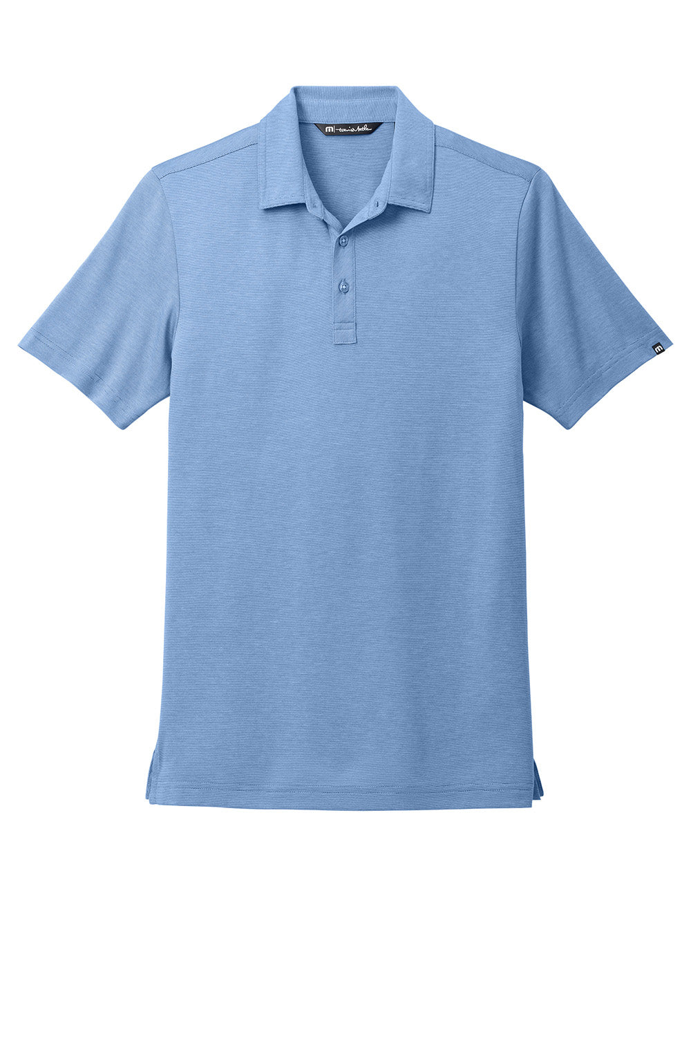 TravisMathew TM1MAA369 Mens Sunnyvale Short Sleeve Polo Shirt Heather Strong Blue Flat Front