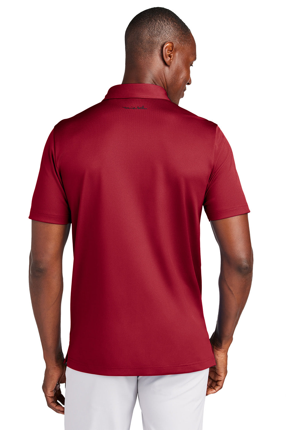 TravisMathew TM1MAA370 Mens Cabana Short Sleeve Polo Shirt Crimson Red Model Back