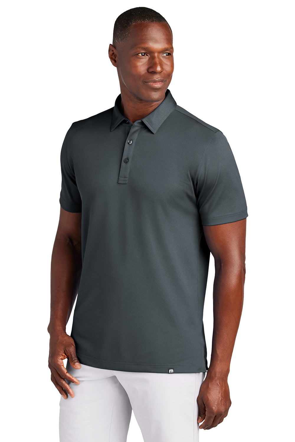 TravisMathew TM1MAA370 Mens Cabana Short Sleeve Polo Shirt Stormy Grey Model Front