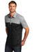 TravisMathew TM1MU414 Mens Oceanside Blocked Moisture Wicking Short Sleeve Polo Shirt Heather Black/Black Model 3Q