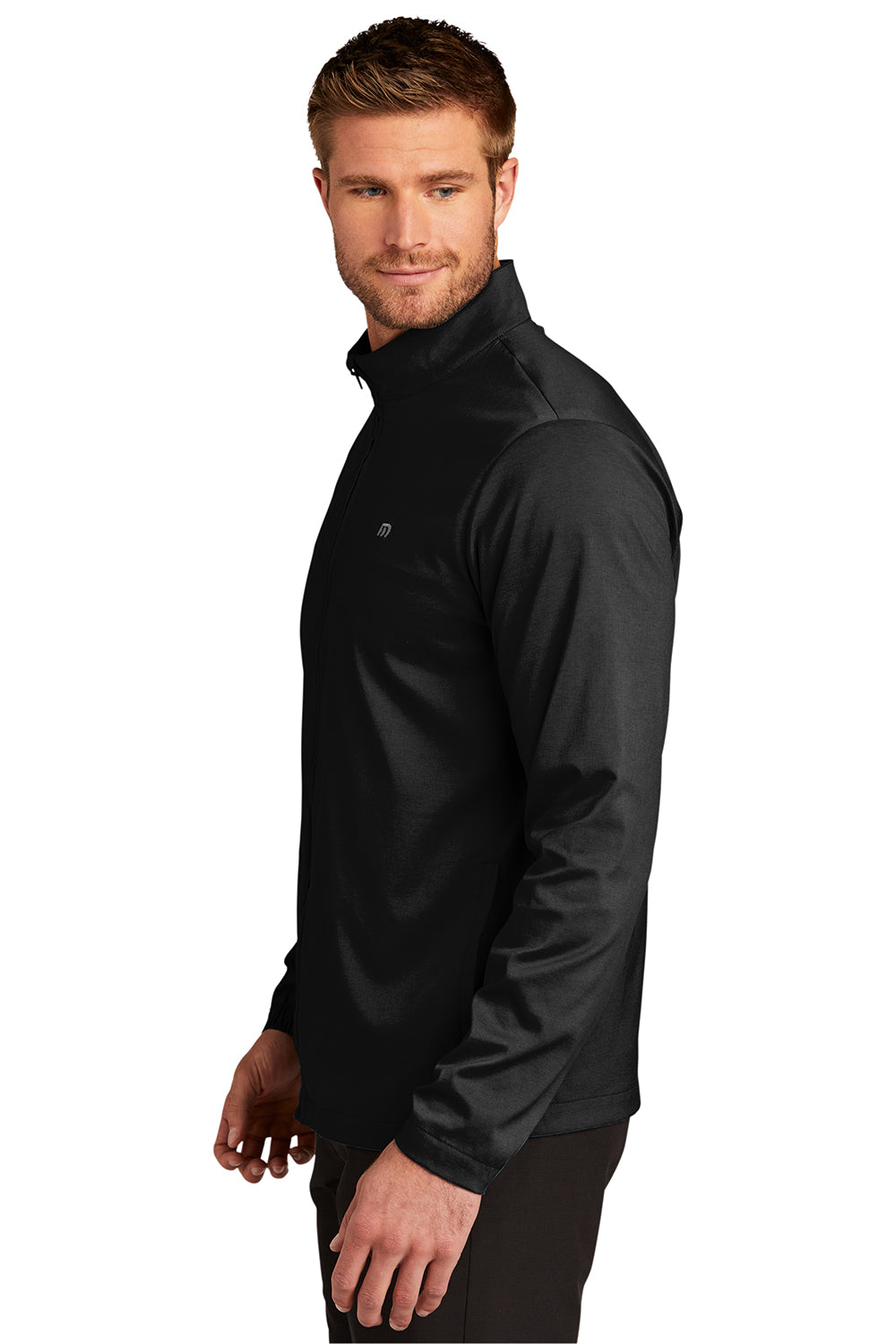 TravisMathew TM1MU422 Mens Surfside Full Zip Jacket Black Model Side