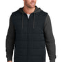 TravisMathew Mens Tides Up Wrinkle Resistant Full Zip Hooded Jacket - Black/Heather Black - New