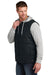 TravisMathew TM1MZ336 Mens Tides Up Full Zip Hooded Jacket Black/Heather Grey Model Side