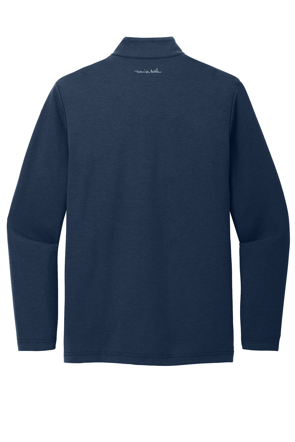 TravisMathew TM1MZ339 Mens Coveside 1/4 Zip Sweatshirt Night Blue Flat Back