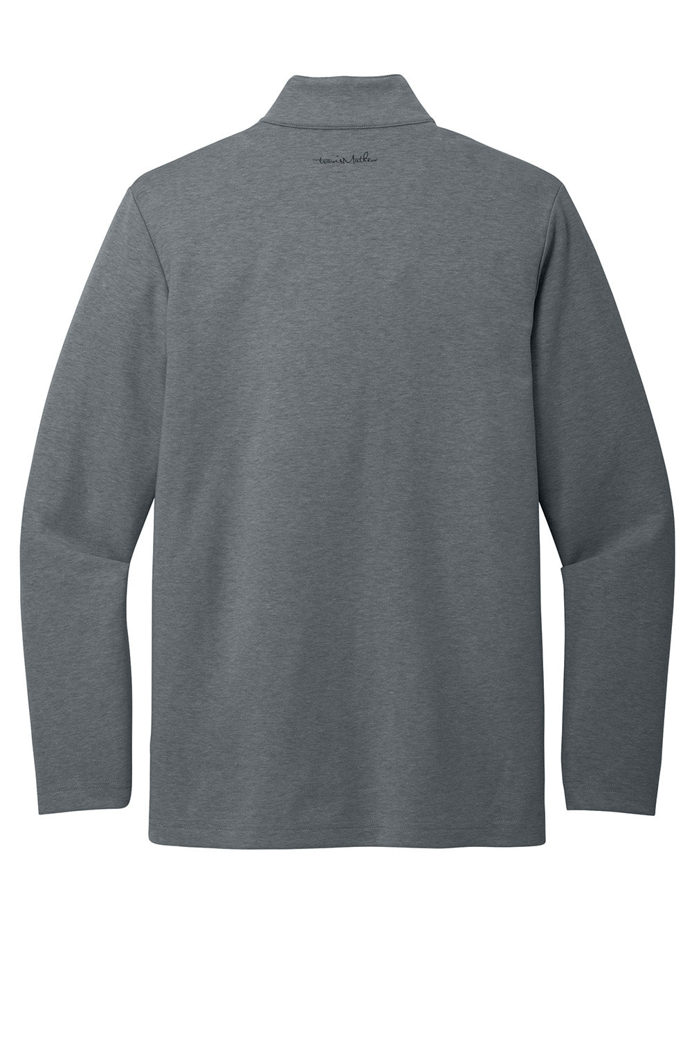 TravisMathew TM1MZ339 Mens Coveside 1/4 Zip Sweatshirt Heather Dark Grey Flat Back