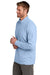 TravisMathew TM1MZ339 Mens Coveside 1/4 Zip Sweatshirt Heather Light Blue Model Side