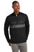 TravisMathew TM1MZ340 Mens Balboa Chest Stripe 1/4 Zip Sweatshirt Black Model Front