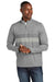 TravisMathew TM1MZ340 Mens Balboa Chest Stripe 1/4 Zip Sweatshirt Heather Dark Grey Model Front