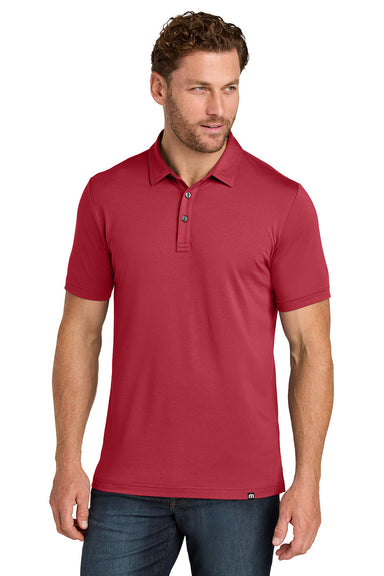 TravisMathew TMA41461 Mens Glenview Short Sleeve Polo Shirt Scooter Red Model Front