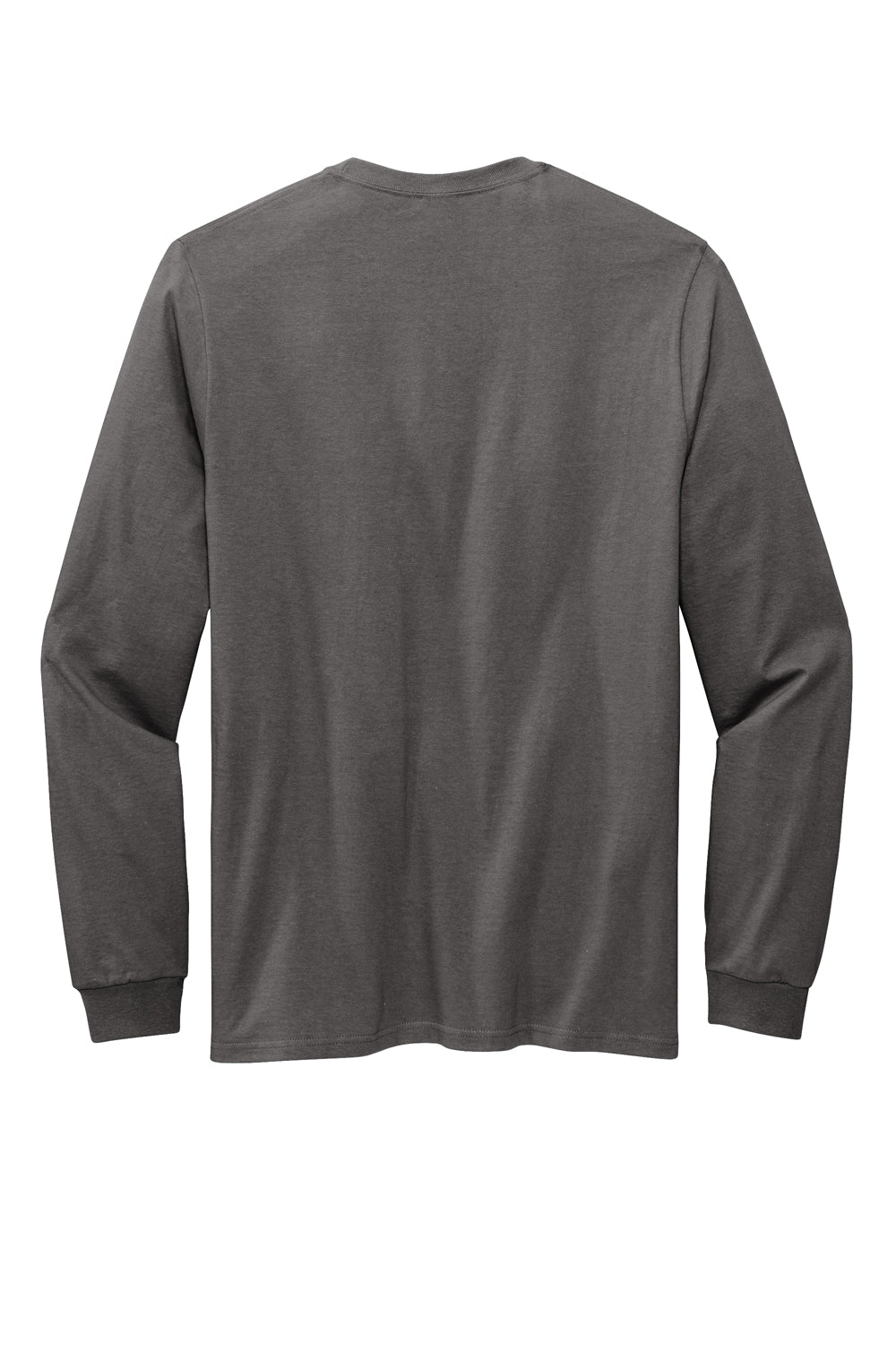 Volunteer Knitwear VL100LS Mens USA Made All American Long Sleeve Crewneck T-Shirt Steel Grey Flat Back