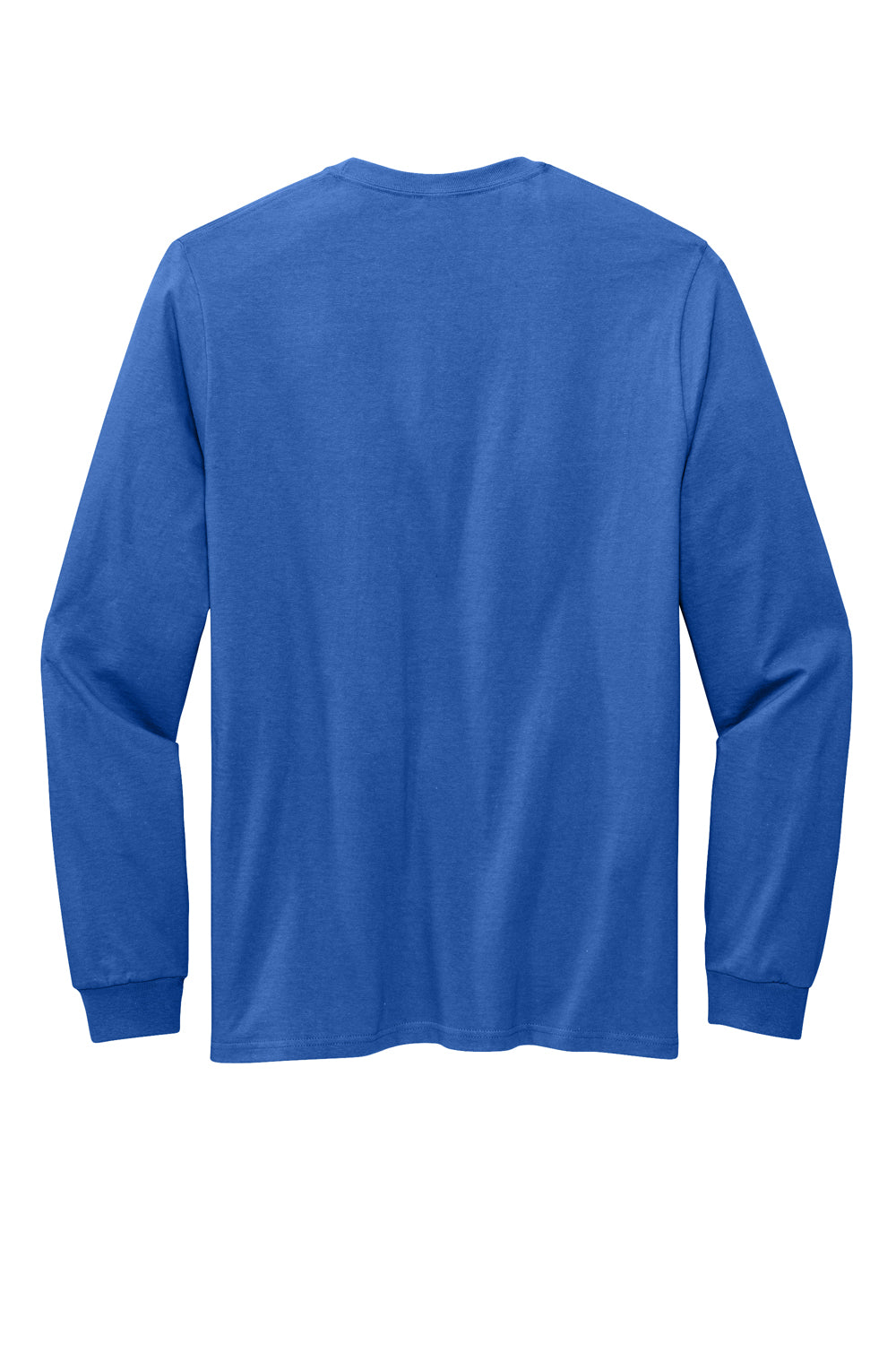 Volunteer Knitwear VL100LS Mens USA Made All American Long Sleeve Crewneck T-Shirt True Royal Blue Flat Back