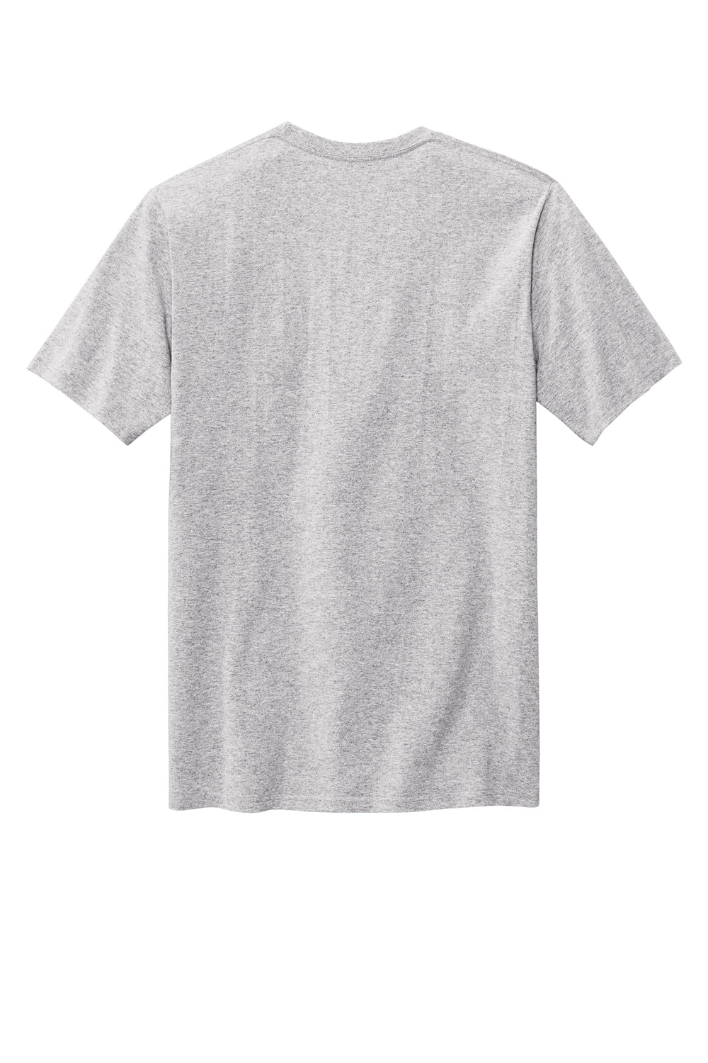 Volunteer Knitwear VL100P Mens USA Made All American Short Sleeve Crewneck T-Shirt w/ Pocket Heather Grey Flat Back