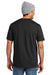 Volunteer Knitwear VL100P Mens USA Made All American Short Sleeve Crewneck T-Shirt w/ Pocket Deep Black Model Back