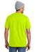 Volunteer Knitwear VL100P Mens USA Made All American Short Sleeve Crewneck T-Shirt w/ Pocket Safety Green Model Back