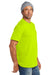 Volunteer Knitwear VL100P Mens USA Made All American Short Sleeve Crewneck T-Shirt w/ Pocket Safety Green Model Side