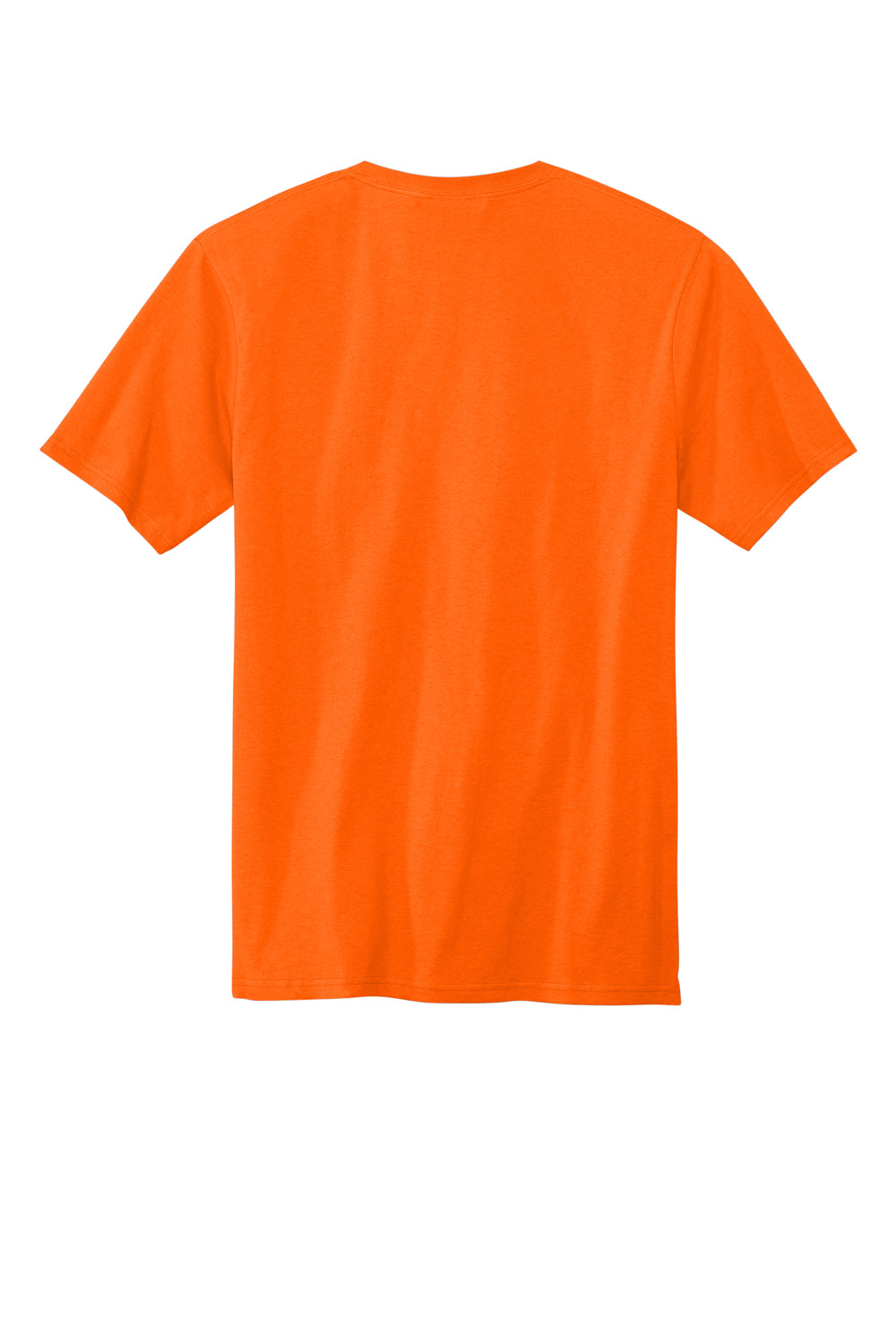 Volunteer Knitwear VL100P Mens USA Made All American Short Sleeve Crewneck T-Shirt w/ Pocket Safety Orange Flat Back