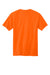 Volunteer Knitwear VL100P Mens USA Made All American Short Sleeve Crewneck T-Shirt w/ Pocket Safety Orange Flat Back