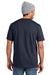 Volunteer Knitwear VL100P Mens USA Made All American Short Sleeve Crewneck T-Shirt w/ Pocket Strong Navy Blue Model Back