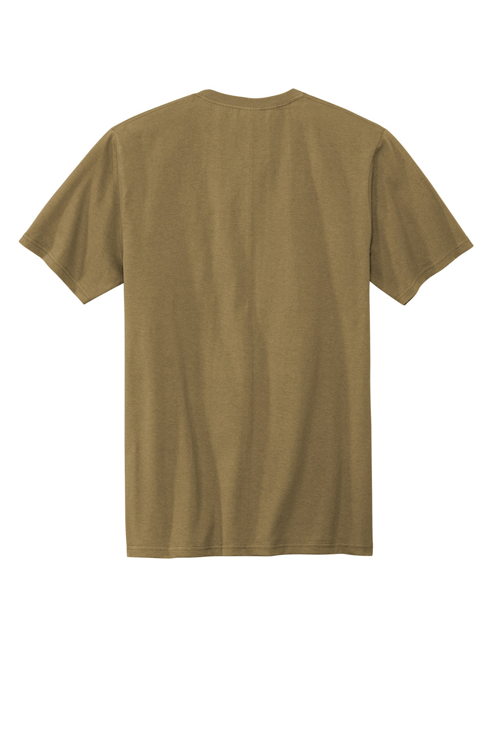 Volunteer Knitwear VL100 Mens USA Made All American Short Sleeve Crewneck T-Shirt Coyote Brown Flat Back