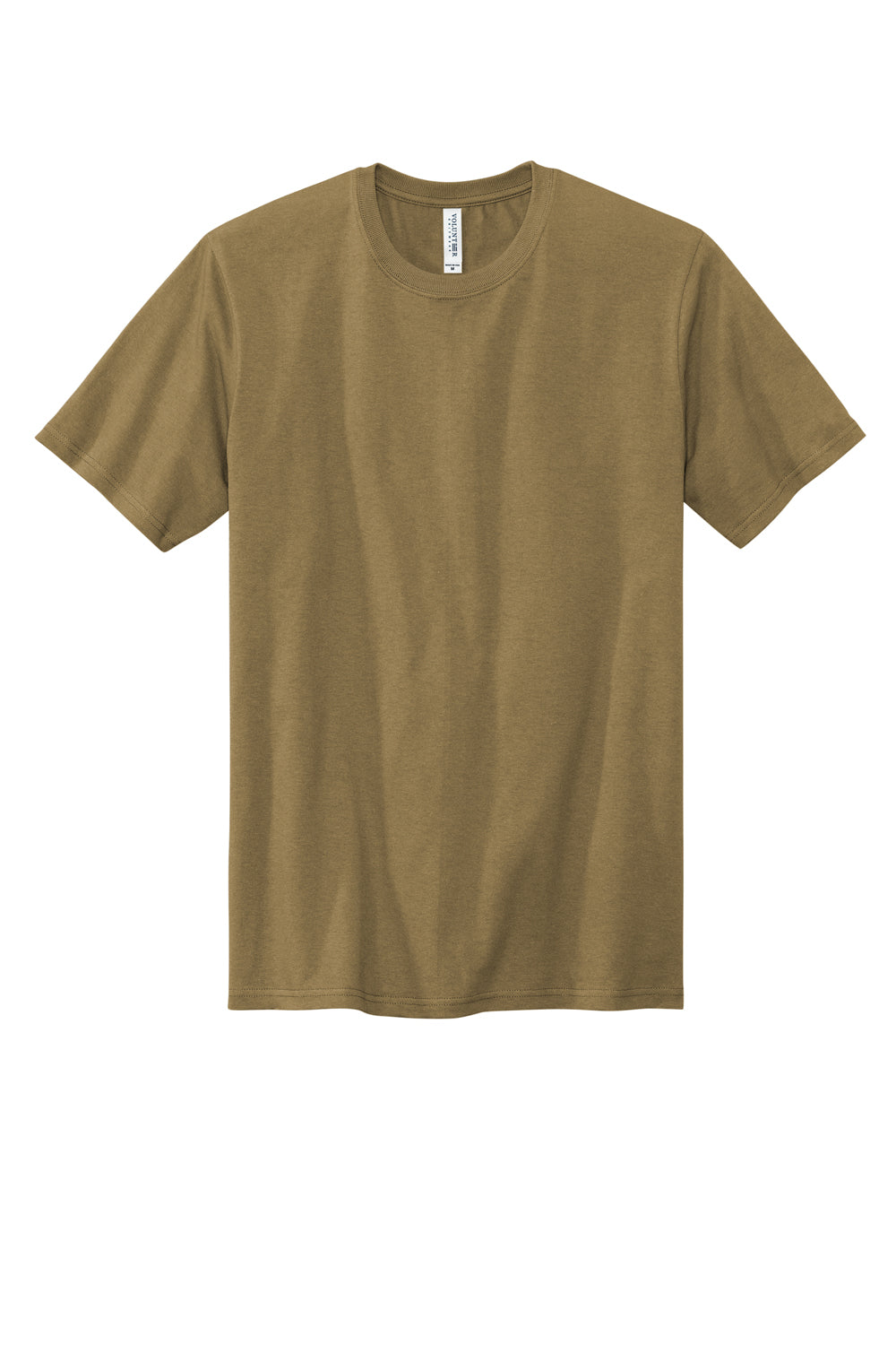 Volunteer Knitwear VL100 Mens USA Made All American Short Sleeve Crewneck T-Shirt Coyote Brown Flat Front