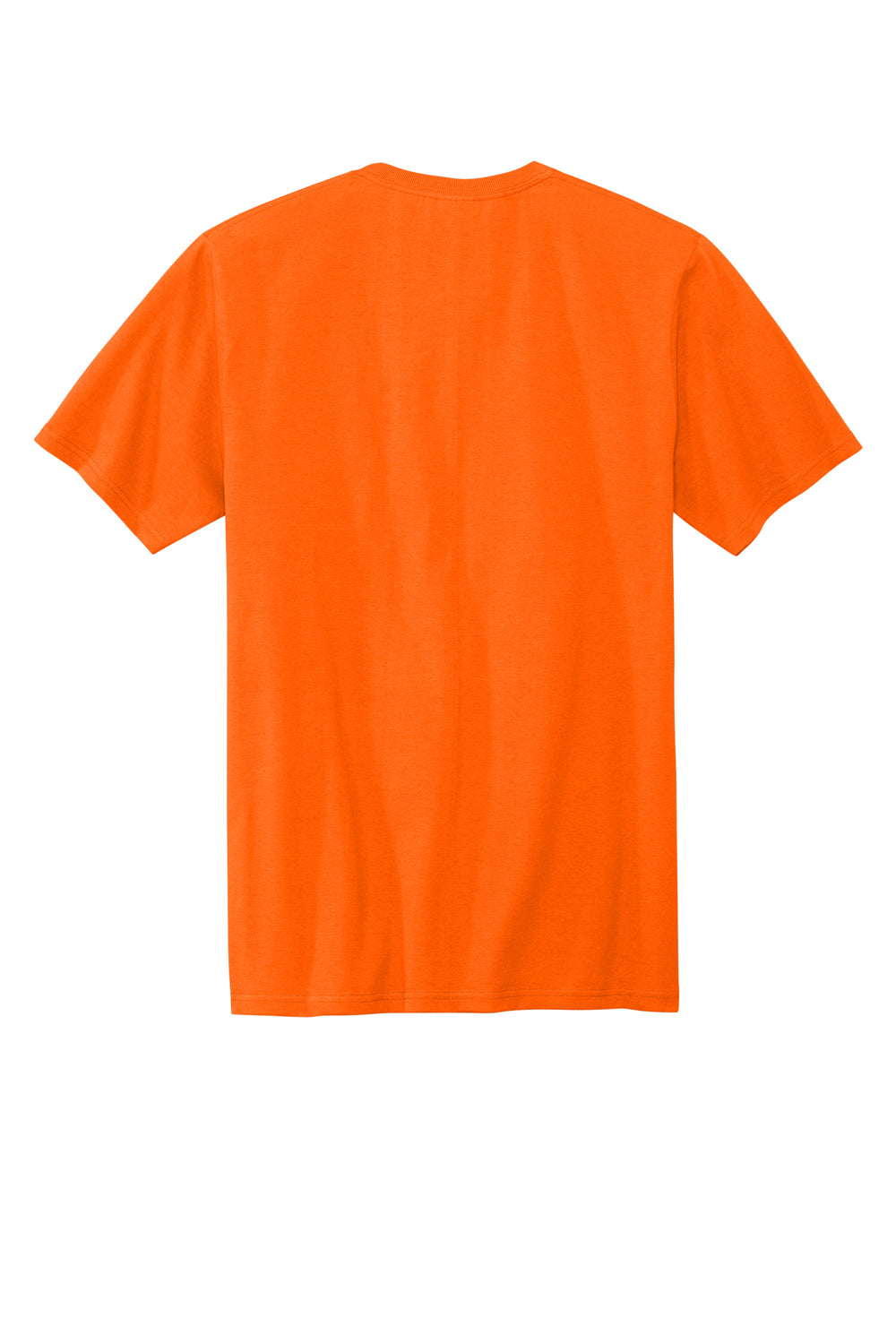 Volunteer Knitwear VL100 Mens USA Made All American Short Sleeve Crewneck T-Shirt Safety Orange Flat Back